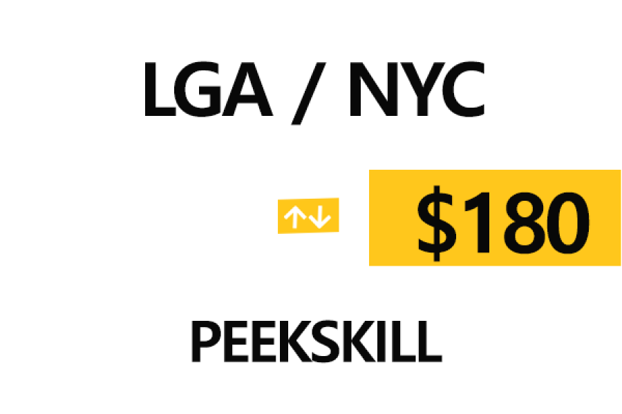 NYC ⇄  Peekskill   톨비, 팁 포함 할인요금